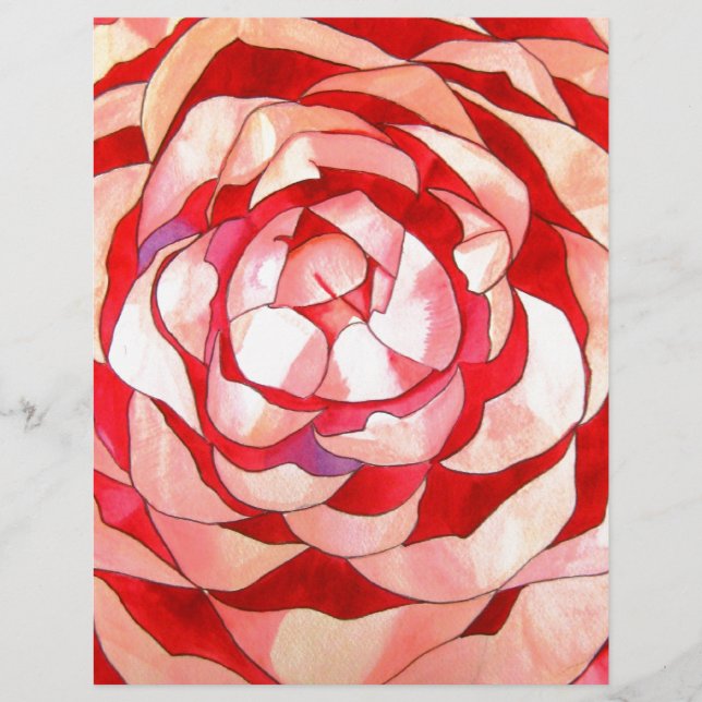 Pintura de Camellia abstrato (Frente)