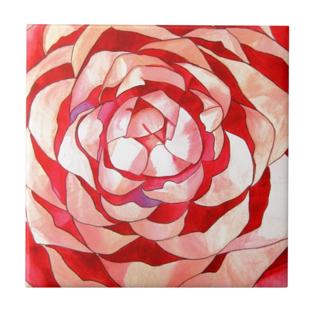 Pintura de Camellia abstrato (Frente)