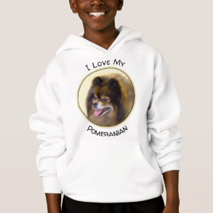 Pintura de Cão Original Pomerana de Preto e Tan
