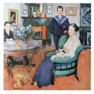 Pintura de Carl Larsson - Hakon, Daga e Edgar,
