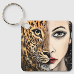 Pintura de Chaveiro com fantasia para a garota leo