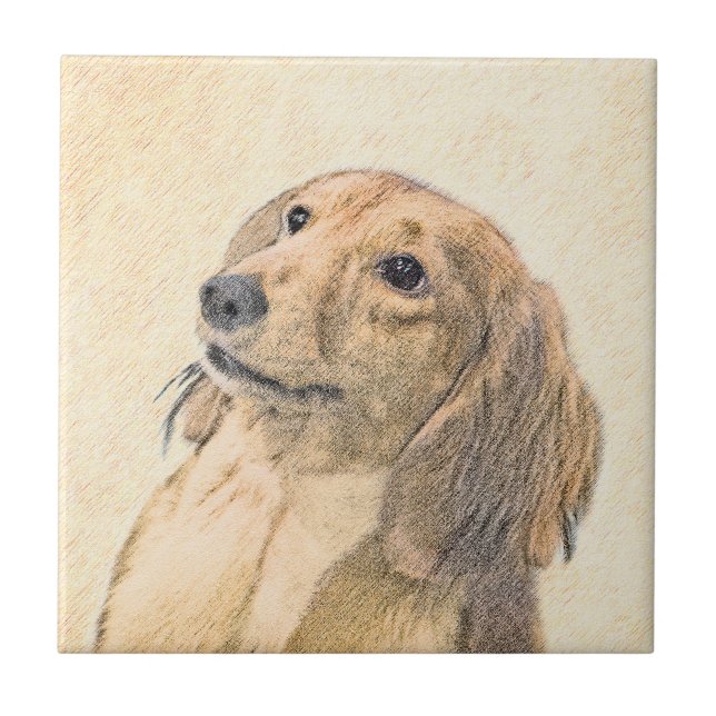 Pintura de Dachshund (Longhaired) - Arte de Cão Or (Frente)