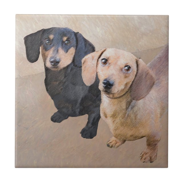 Pintura de Dachshund (Suave) - Arte Original de Cã (Frente)