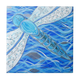 Pintura de Dragonfly azul e prata