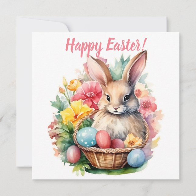 pintura de felz pascoa Bunny Watercolor (Frente)