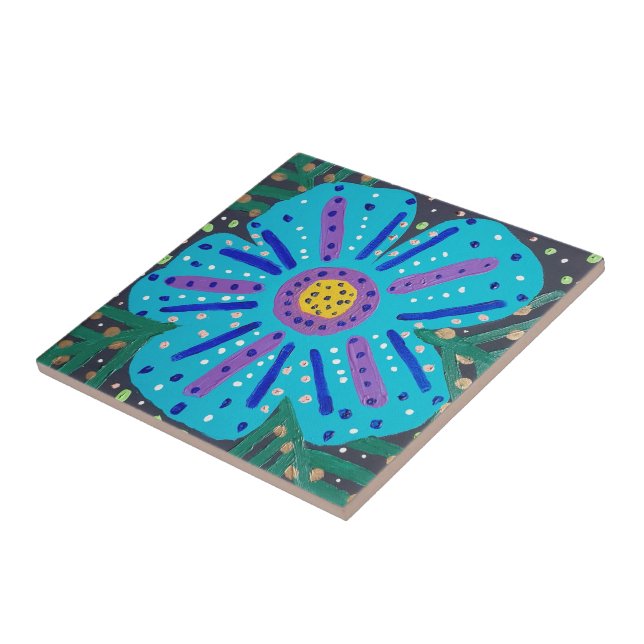 Pintura de Flor Azul (Lateral)