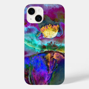 Pintura de flor roxa azulada elegante romântica