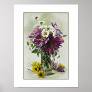 Pintura de flores. Paul de Longpré. Impressão d