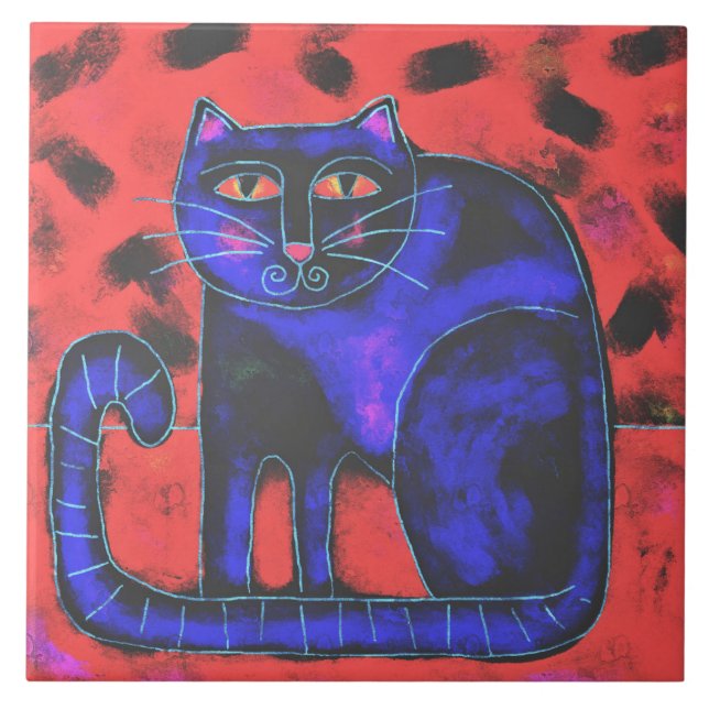 Pintura de Gato de Abstrato Funky (Frente)