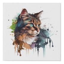 Pintura de Gato de Aquarela