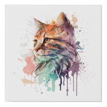 Pintura de Gato de Aquarela