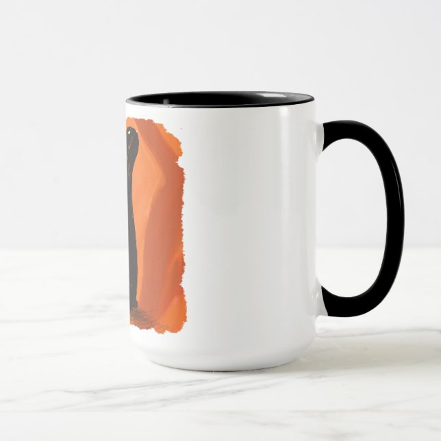 Pintura de gato preto, caneca (Direita)