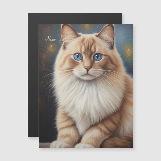 Pintura de Gato Ragdoll Elegante (Frente/Verso)