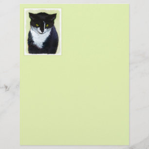 Pintura de Gato Tuxedo - Arte de Gato Original Cus