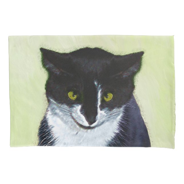 Pintura de Gato Tuxedo - Arte de Gato Original Cus (Frente)