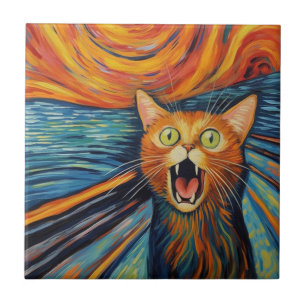 Pintura de gatos vermelhos e loucos