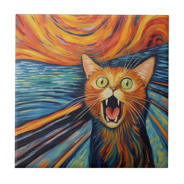 Pintura de gatos vermelhos e loucos (Frente)