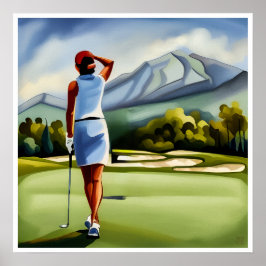 Pintura de Golfer - Impressão de Arte