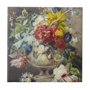 Pintura de Jardim Botânico Floral Elegante Vintage