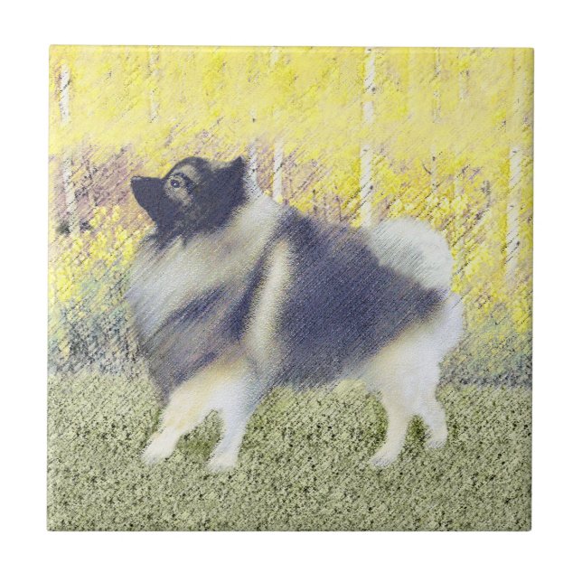 Pintura de Keeshond Aspen - Arte de Cachorro Origi (Frente)