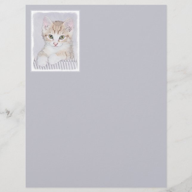 Pintura de Kitten Orange Tabby - Arte Original par (Frente)