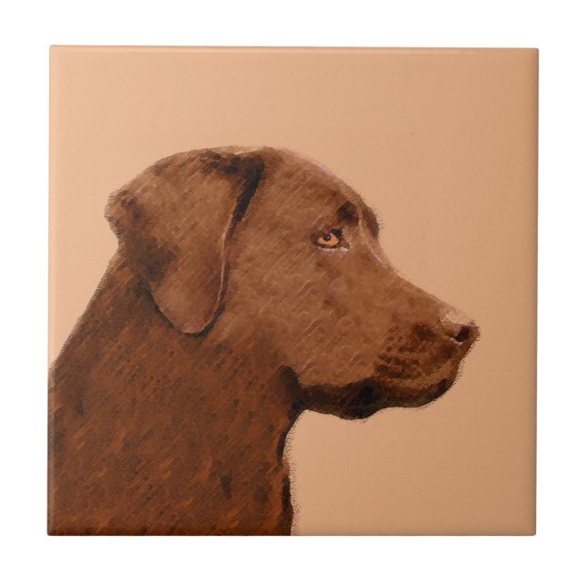 Pintura de Labrador Retriever (Chocolate) - Arte C (Frente)