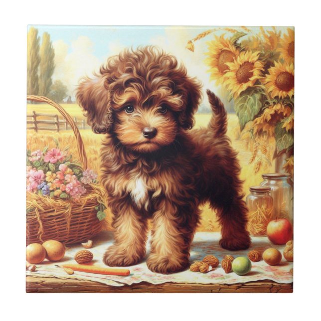 Pintura de Lagotto Romagnolo (Frente)