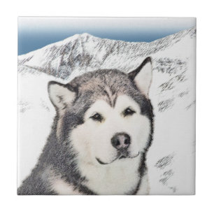 Pintura de Malamute no Alasca - Arte de Cachorro O