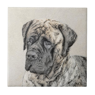 Pintura de Mastiff Inglês (Brindle) - Arte Canina