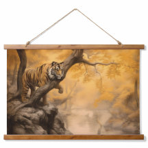 Pintura De Óleo De Ochre Selvagem - Tigre Esperand