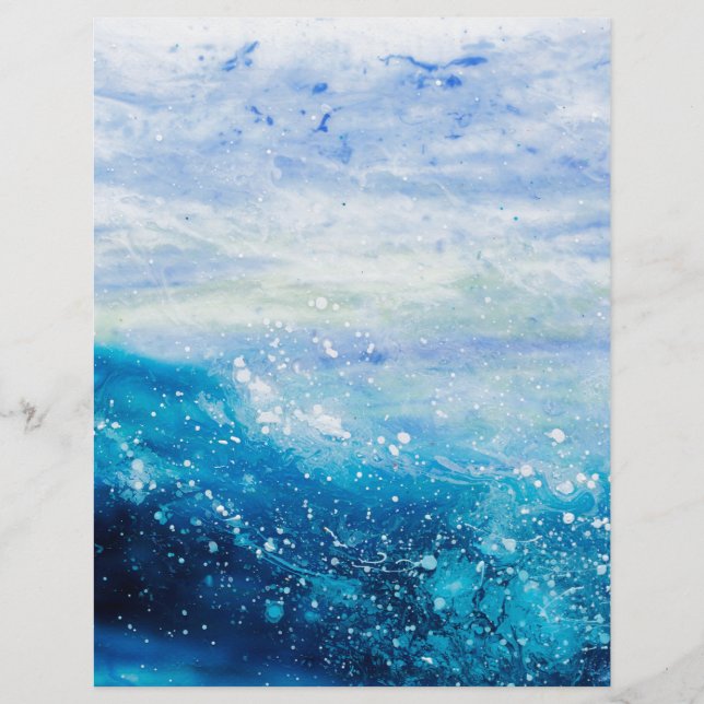 Pintura de ondas oceânicas, espuma marinha (Frente)