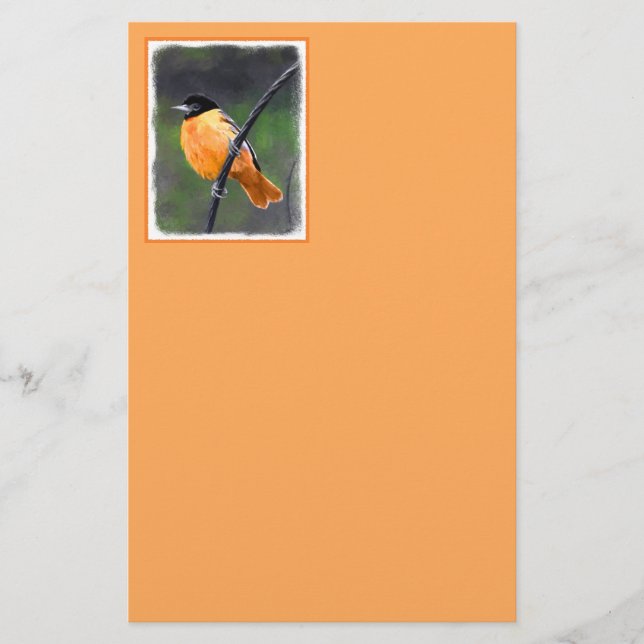 Pintura de Oriole - Arte Original para Pássaros (Frente)