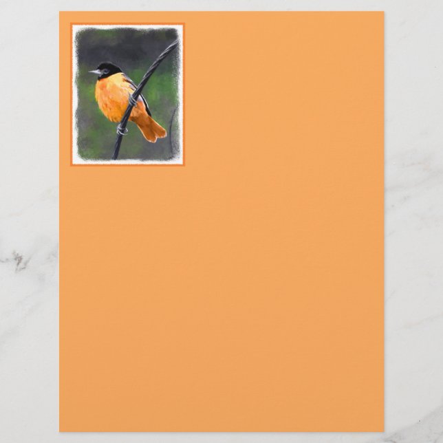 Pintura de Oriole - Arte Original para Pássaros (Frente)
