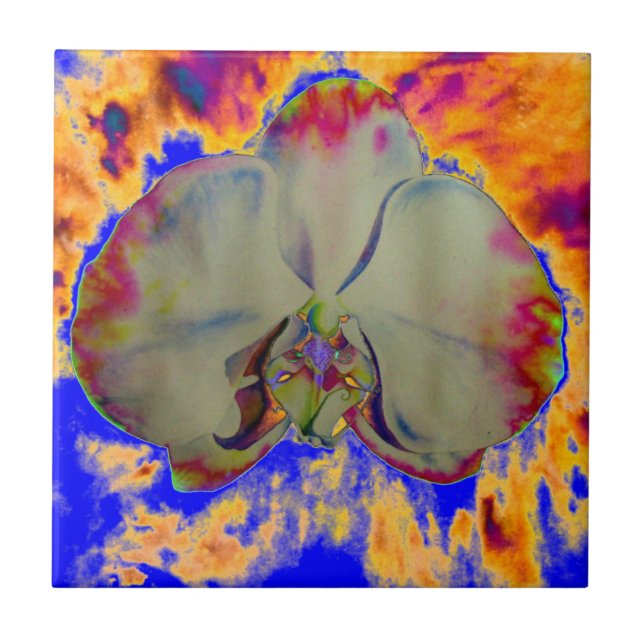 Pintura de orquídea Elegante de abstrato de aquare (Frente)