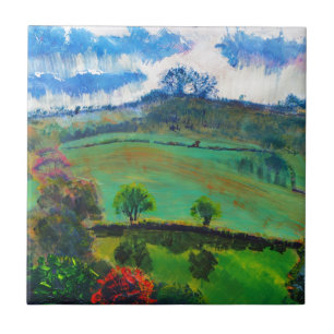 Pintura de paisagem do campo de Devon Inglaterra