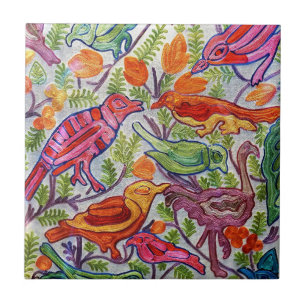 Pintura de pássaros ornamentais tailandeses