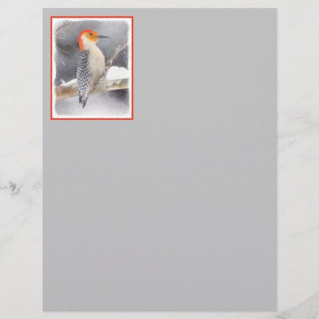 Pintura De Pica-Pau De Belém Vermelho - Arte De Pá (Frente)