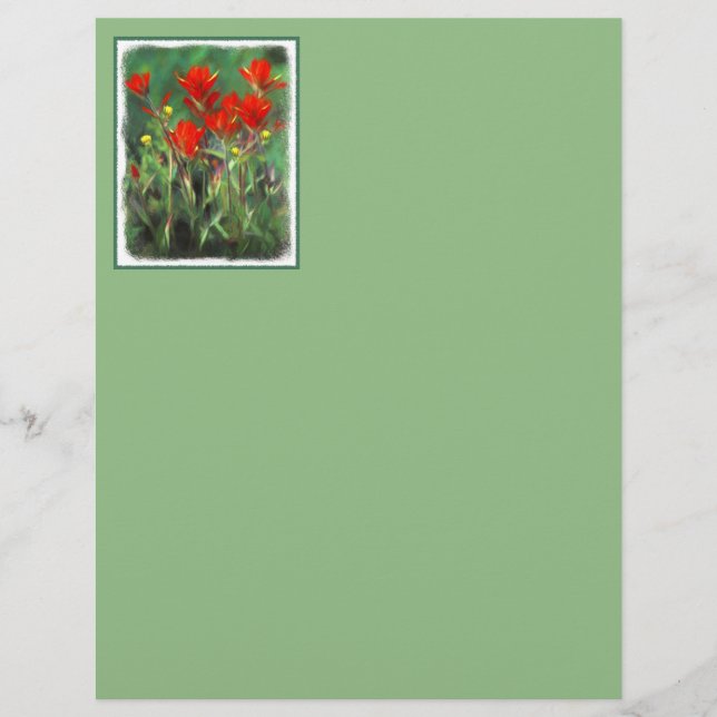 Pintura de pincel índio - Arte Flor Original (Frente)