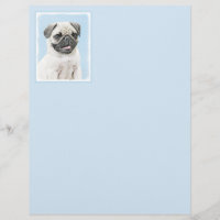Pintura de Pug - Arte Original de Cachorro Fofo