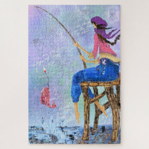 Pintura de Quebra-cabeça com Fisher Girl Jigsera