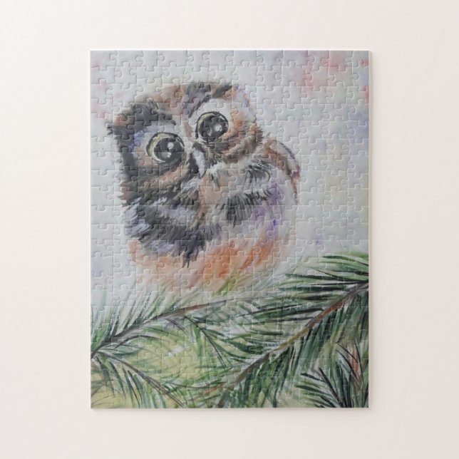 Pintura de Quebra-cabeça de Baby Owl (Vertical)