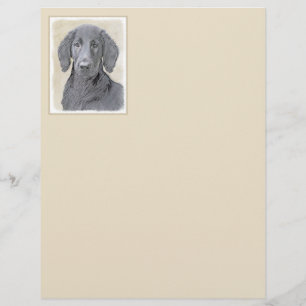 Pintura De Retriever Revestida Plana - Arte De Cã