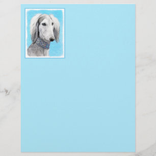 Pintura de Saluki (Prata) - Arte de Cachorro Origi