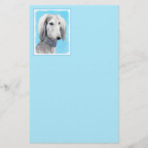 Pintura de Saluki (Prata) - Arte de Cachorro Origi