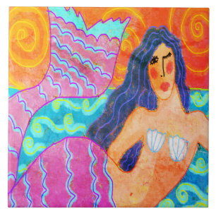 Pintura de sereia digital funky Abstrato