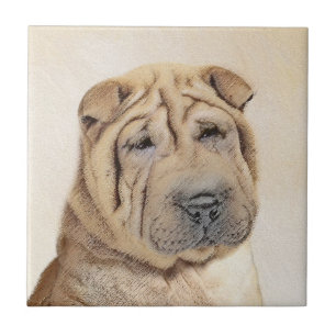 Pintura de Shar Pei - Arte de Cão Original Bonita