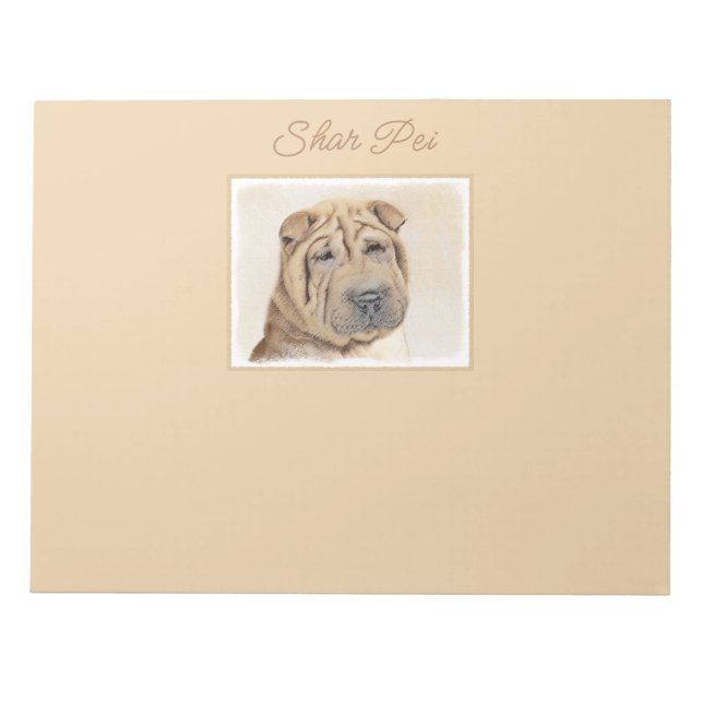Pintura de Shar Pei - Bloco de Notas de Arte Cacho (Frente)