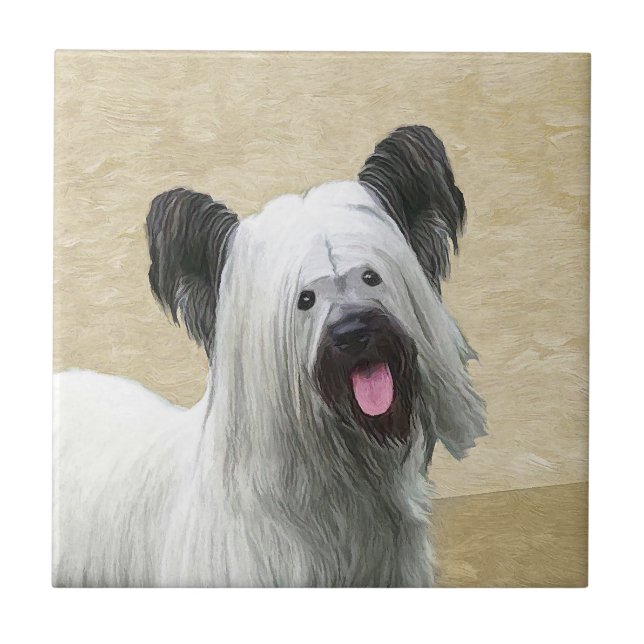 Pintura de Skye Terrier - Arte de Cachorro Origina (Frente)