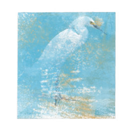 Pintura de Snowy Egret | Bloco de notas