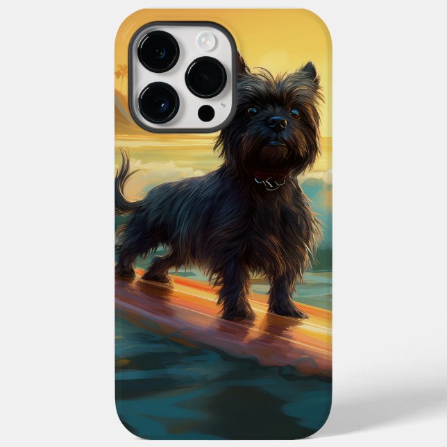 Pintura de Surf na Praia de Affenpinscher (Verso)